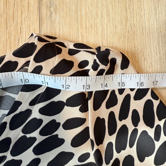 π€ LOFT Petites Black & Cream Animal Print Dress | 6P - Picture 7 of 10